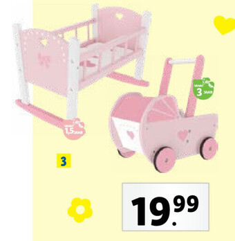 Lidl Houten poppenwiegje of poppenwagen aanbieding