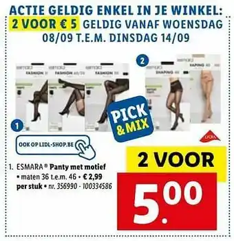 Lidl Panty met motief aanbieding