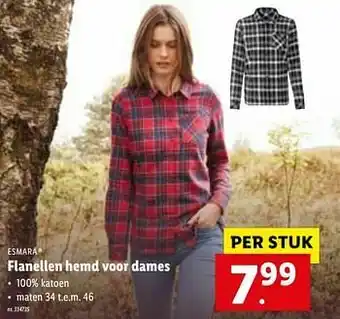 Lidl Flanellen hemd voor dames aanbieding