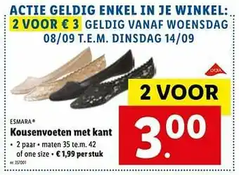 Lidl Kousenvoeten met kant aanbieding