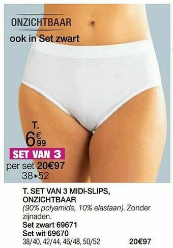 Damart Set van 3 midi-slips onzichtbaar aanbieding