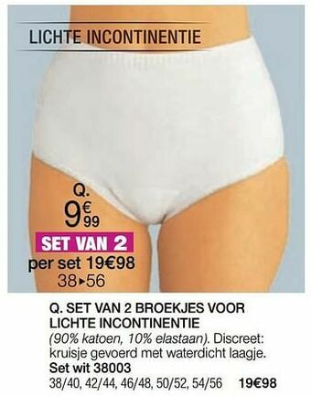 Damart Set van 2 broekjes voor lichte incontinentie aanbieding