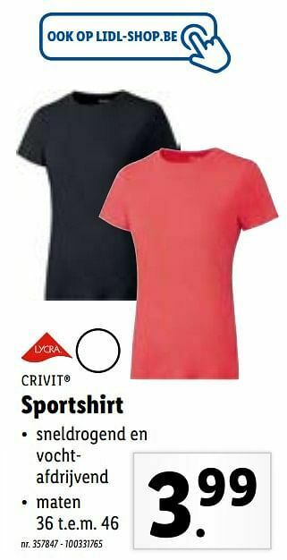 Lidl Sportshirt aanbieding