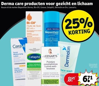 Kruidvat Derma care producten voor gezicht en lichaam aanbieding
