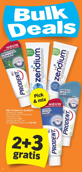 Albert Heijn Alle prodent en zendium aanbieding