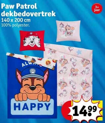Kruidvat Paw patrol dekbedovertrek aanbieding