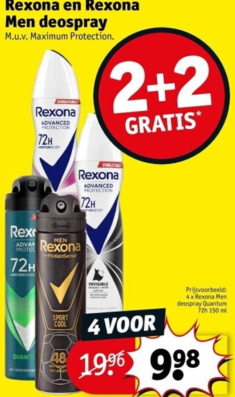 Kruidvat Rexona en rexona men deospray aanbieding