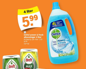 Albert Heijn Dettol power & fresh allesreiniger 4 liter aanbieding