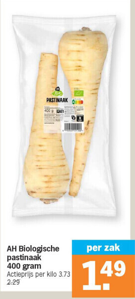 Albert Heijn Ah biologische pastinaak 400 gram aanbieding