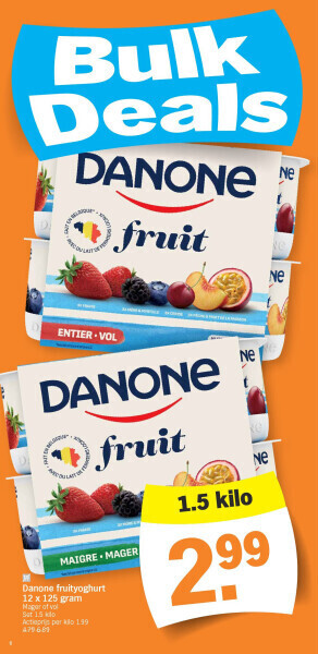 Albert Heijn Danone fruityoghurt 12 x 125 gram aanbieding