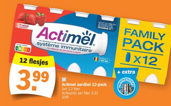 Albert Heijn Actimel aardbei 12-pack aanbieding