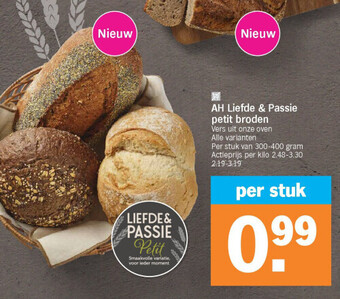 Albert Heijn Ah liefde & passie petit broden aanbieding