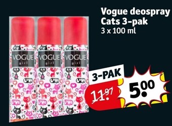 Kruidvat Vogue deospray cats 3-pak aanbieding