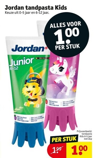 Kruidvat Jordan tandpasta kids aanbieding