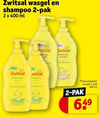 Kruidvat Zwitsal wasgel en shampoo 2-pak aanbieding