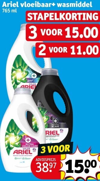 Kruidvat Ariel vloeibaar+ wasmiddel aanbieding
