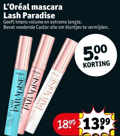 L’oréal mascara lash paradise promotie bij Kruidvat