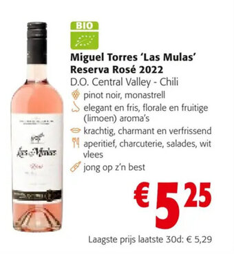Colruyt Miguel Torres 'Las Mulas' Reserva Rosé 2022 aanbieding