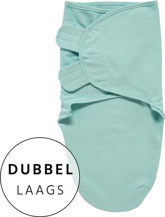Bol.com Meyco baby uni swaddlemeyco inbakerdoek dubbellaags - new mint - 0-3 maanden aanbieding