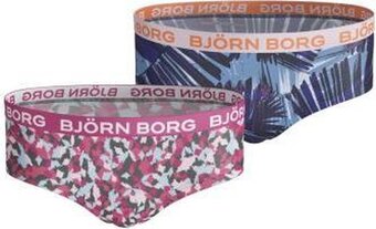 Bol.com Bjorn borg sportonderbroek casual - 2p hipster bb arrows & bb summer palm - roze - vrouwen - 110 aanbieding