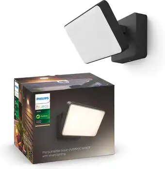 Bol.com Philips hue outdoor welcome floodlight schijnwerper - zachtwit licht - zwart - 15w - ip44 aanbieding