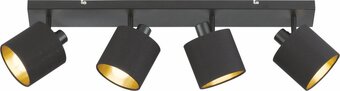 Trio tommy spot - zwart - goudkleur - excl.4xe14 - ip20