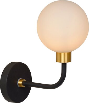 Lucide berend - wandlamp badkamer - 1xg9 - ip44 - zwart