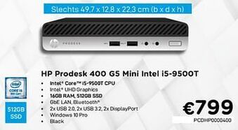 CompuDeals Hp prodesk 400 g5 mini intel i5-9500t aanbieding