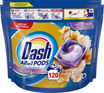 Bol.com Dash all in 1 wasmiddel pods - gouden orchidee wascapsules - voordeelverpakking 3 x 40 wasbeurten aanbieding