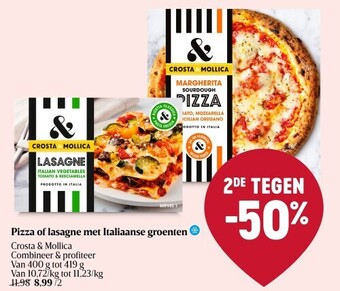 Delhaize Pizza of lasagne met italiaanse groenten aanbieding