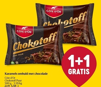 Delhaize Karamels omhuld met chocolade aanbieding