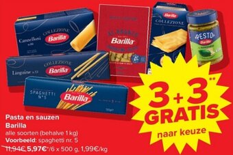 Carrefour Market Barilla Pasta en sauzen aanbieding