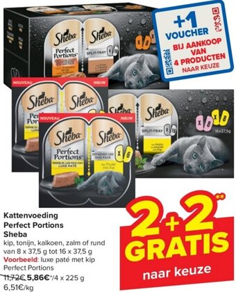 Carrefour Market Sheba Kattenvoeding Perfect Portions aanbieding