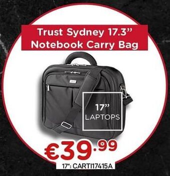 Trust sydney 17.3`` notebook carry bag