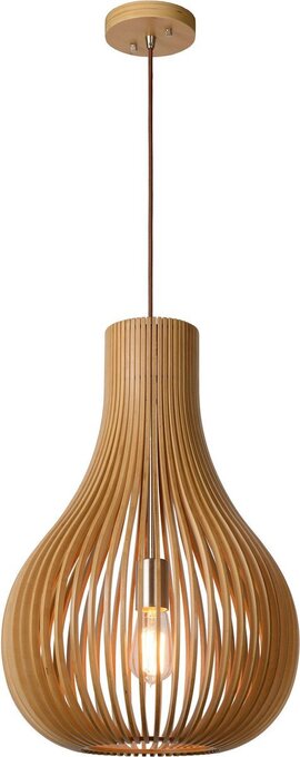 Bol.com Lucide bodo - hanglamp - ø 38 cm - 1xe27 - naturel aanbieding