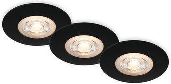 Bol.com Briloner - led inbouwlampen badkamer inbouwspot ultra flat ip65 zwart mat ø9cm aanbieding