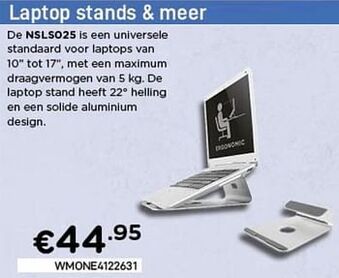CompuDeals Newstar laptop stands nsls025 aanbieding