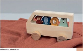 Multi bazar houten bus met dieren aanbieding