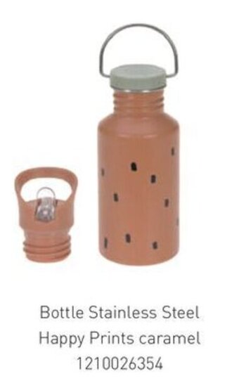 Multi bazar Bottle Stainless Steel Happy Prints caramel aanbieding