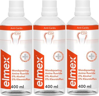 Bol.com Elmex anti-cariës mondwater - 3x 400 ml - voordeelverpakking aanbieding
