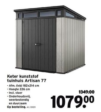 GAMMA Keter kunststof tuinhuis artisan 77 aanbieding