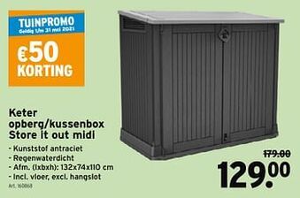 GAMMA Keter opberg-kussenbox store it out midi aanbieding
