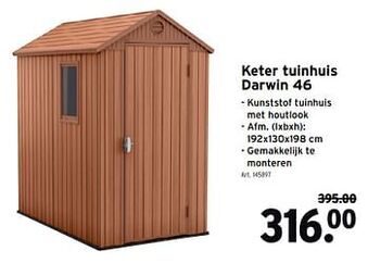 GAMMA Keter tuinhuis darwin 46 aanbieding