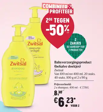 Delhaize Zwitsal Babyverzorgingsproduct (behalve doekjes) aanbieding