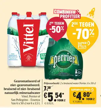 Delhaize Gearomatiseerd of niet-gearomatiseerd, bruisend of niet-bruisend natuurlijk mineraalwater aanbieding