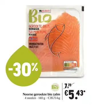 Delhaize Noorse gerookte bio zalm aanbieding