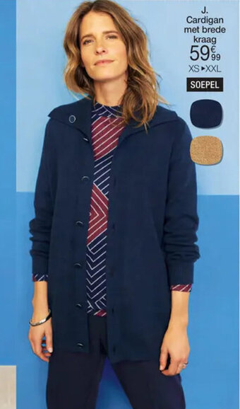 Cardigan met brede kraag XS-XXL