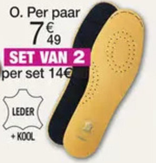 SET VAN 2 PAAR ZOLEN LEDER + KOOL