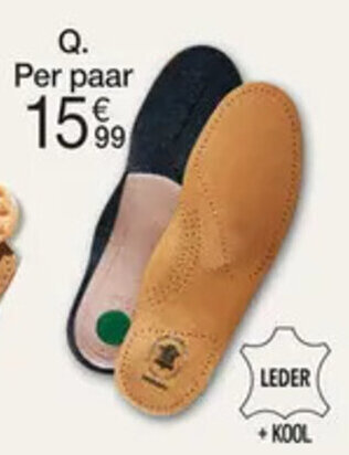 Damart 1 PAAR LEDEREN WANDELZOLEN aanbieding