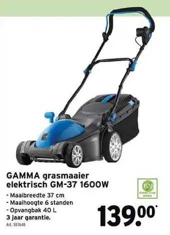 GAMMA Gamma grasmaaier elektrisch gm-37 aanbieding